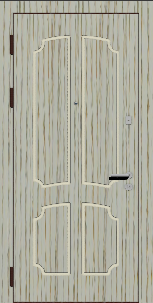 Входная дверь металлическая с покрытием шпон рал 1013 с золотой патиной 